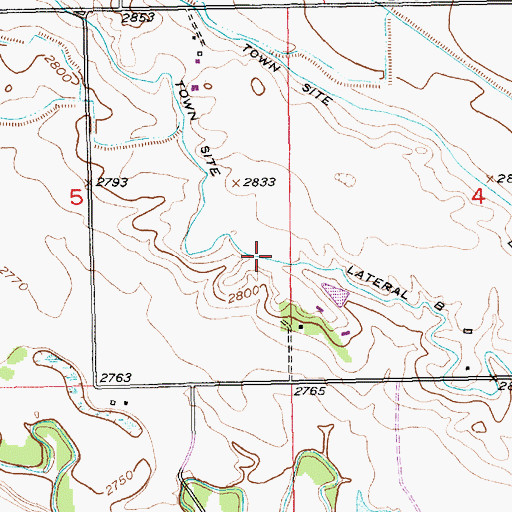 Topographic Map of Town Site Lateral B, SD
