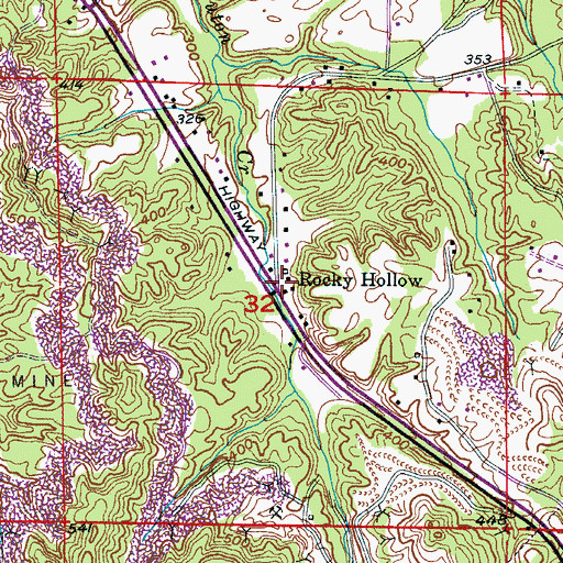 Topographic Map of Rocky Hollow, AL