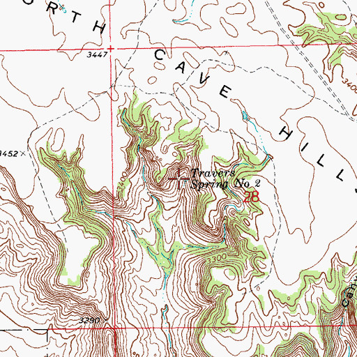 Topographic Map of Travers Spring, SD