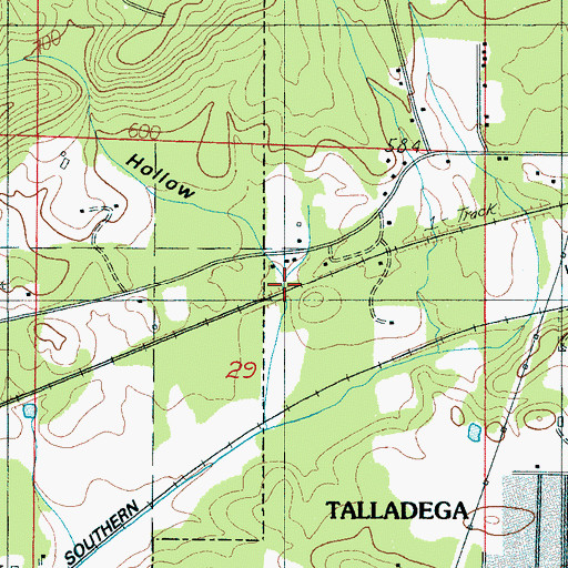 Topographic Map of Rocky Hollow, AL