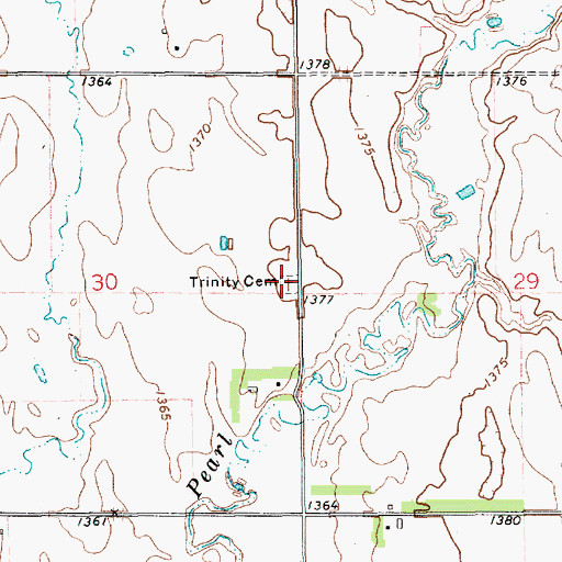 Topographic Map of Trinity Cemetery, SD