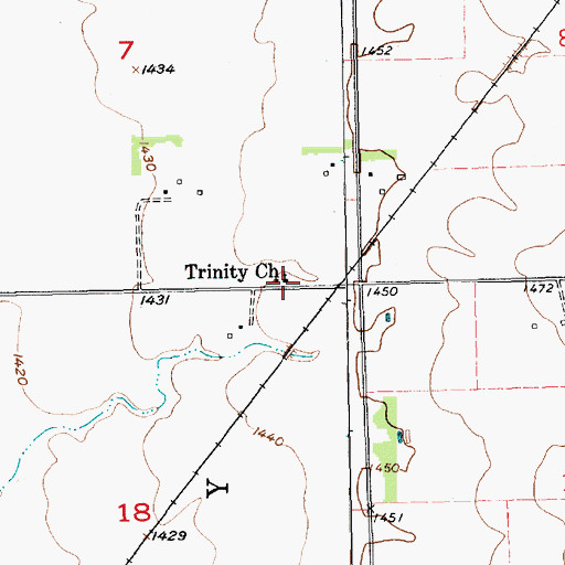 Topographic Map of Trinity Church, SD