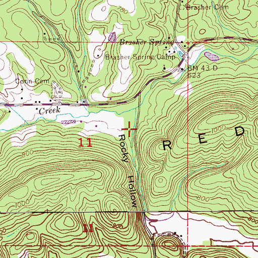 Topographic Map of Rocky Hollow, AL