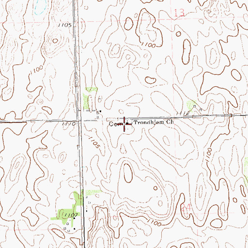 Topographic Map of Trondhjem Church, SD
