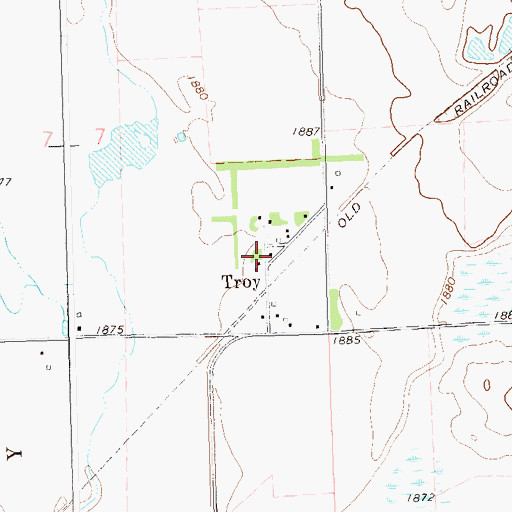 Topographic Map of Troy, SD