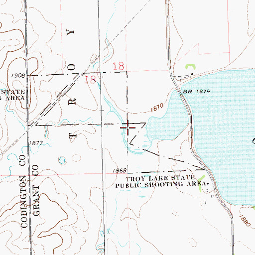 Topographic Map of Troy Lake State Public Shooting Area, SD