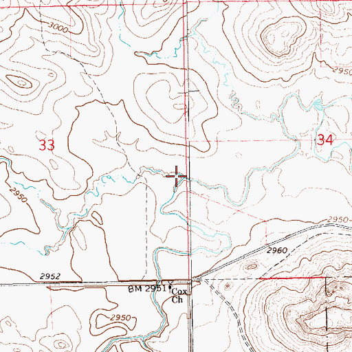 Topographic Map of Trunk Creek, SD