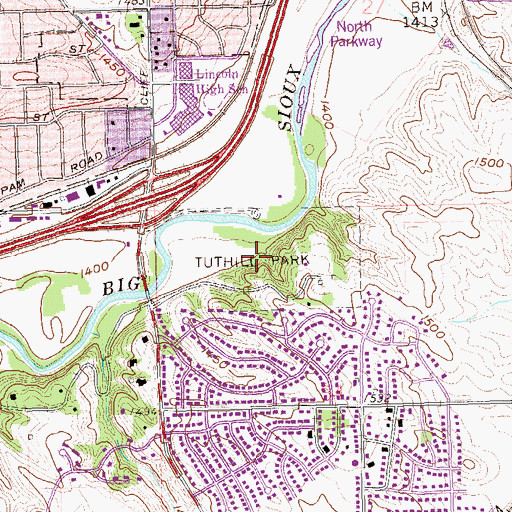 Topographic Map of Tuthill Park, SD