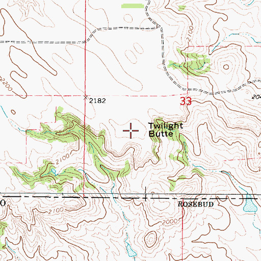 Topographic Map of Twilight Butte, SD