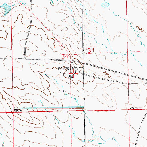 Topographic Map of Twilight School, SD