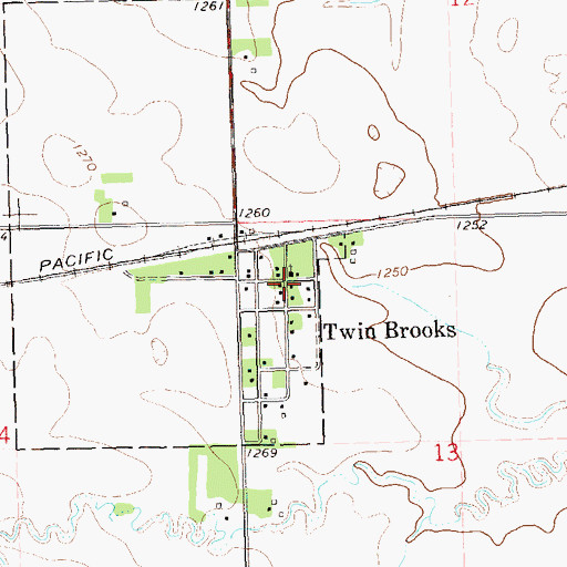 Topographic Map of Twin Brooks, SD