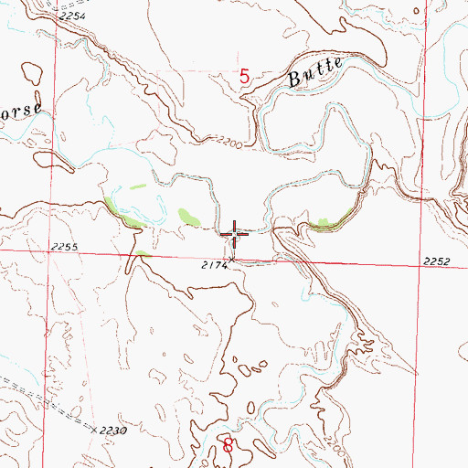 Topographic Map of Twin Butte Creek, SD