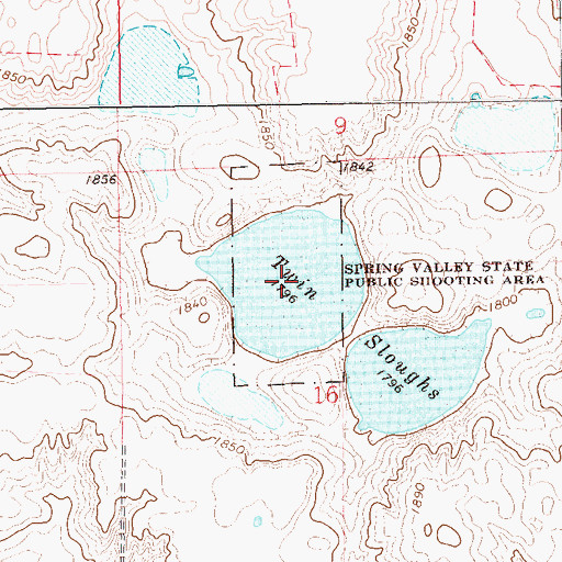 Topographic Map of Twin Sloughs, SD
