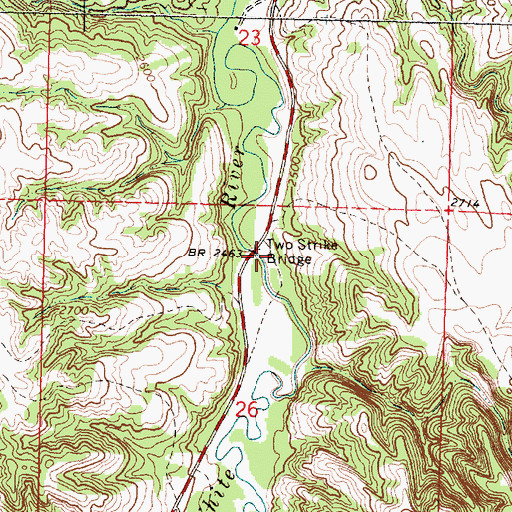 Topographic Map of Two Strike Bridge, SD