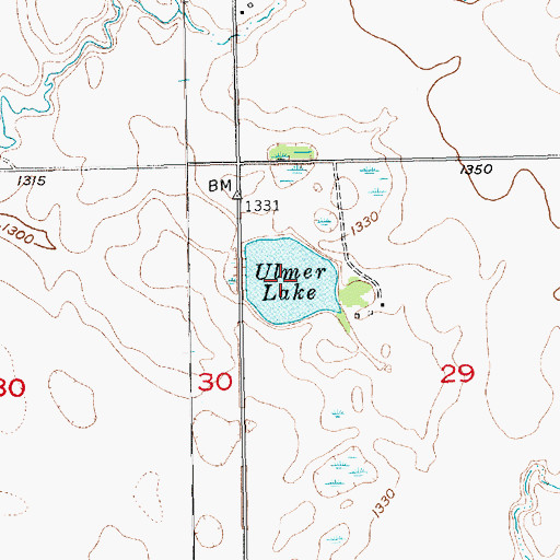 Topographic Map of Ulmer Lake, SD