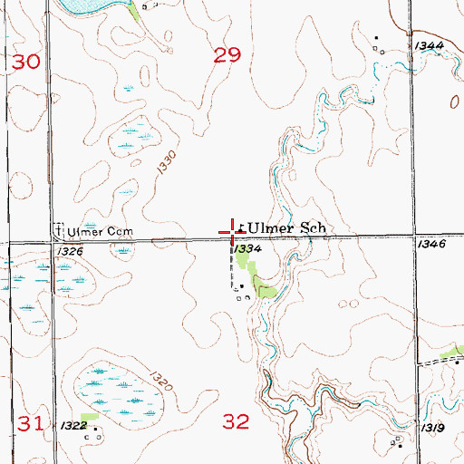 Topographic Map of Ulmer School, SD