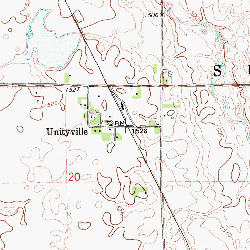 Topographic Map of Unityville, SD