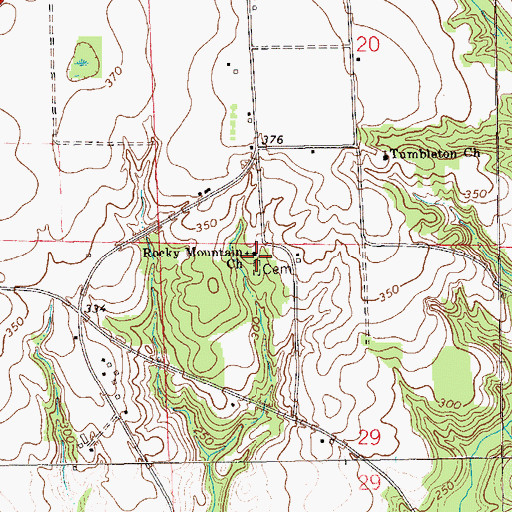Topographic Map of Rocky Mountain Church, AL