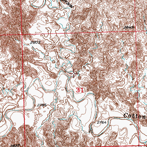 Topographic Map of V-Tail Draw, SD
