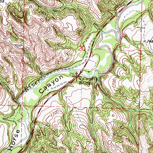 Topographic Map of Valandra Bridge, SD