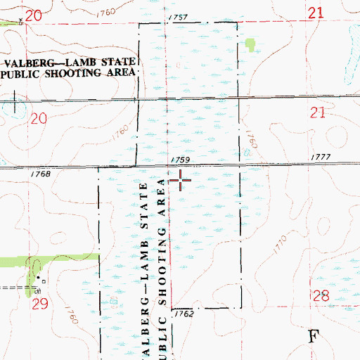 Topographic Map of Valberg-Lamb State Public Shooting Area, SD
