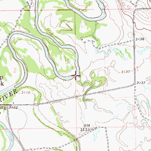 Topographic Map of Valley Creek, SD