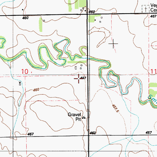 Topographic Map of Vega School, SD