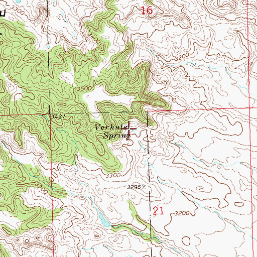 Topographic Map of Verhulst Spring, SD
