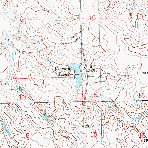 Topographic Map of Vessey Lake, SD