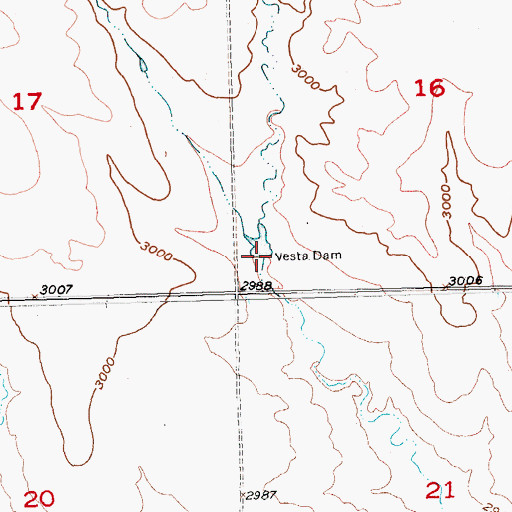 Topographic Map of Vesta Dam, SD