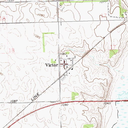 Topographic Map of Victor, SD