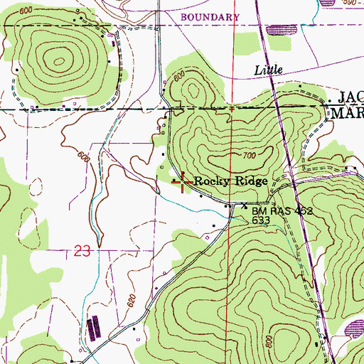 Topographic Map of Rocky Ridge, AL