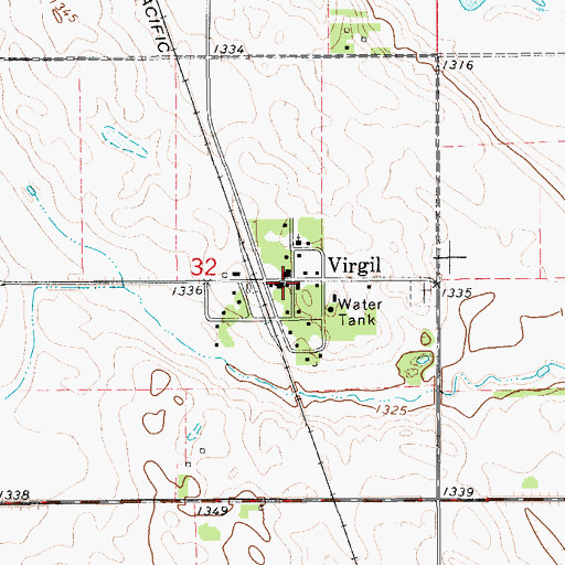 Topographic Map of Virgil, SD