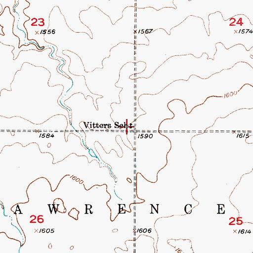 Topographic Map of Vitters School, SD