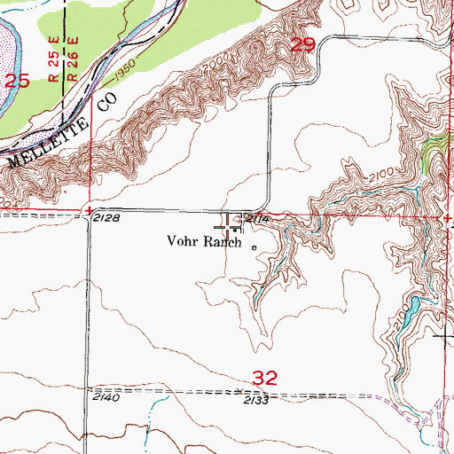 Topographic Map of Vohr Ranch, SD