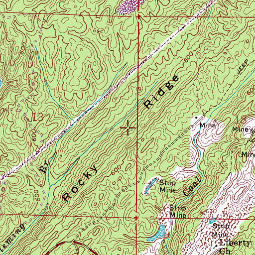 Topographic Map of Rocky Ridge, AL