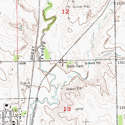 Topographic Map of Volin Cemetery, SD