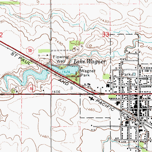 Topographic Map of Wagner Park, SD