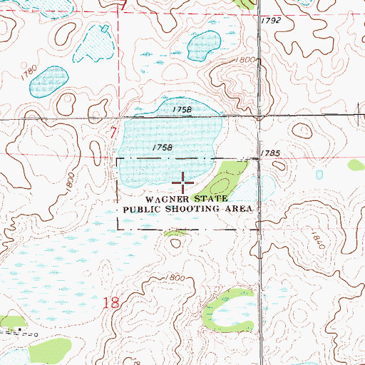 Topographic Map of Wagner State Public Shooting Area, SD