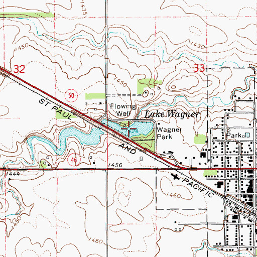Topographic Map of Lake Wagner, SD