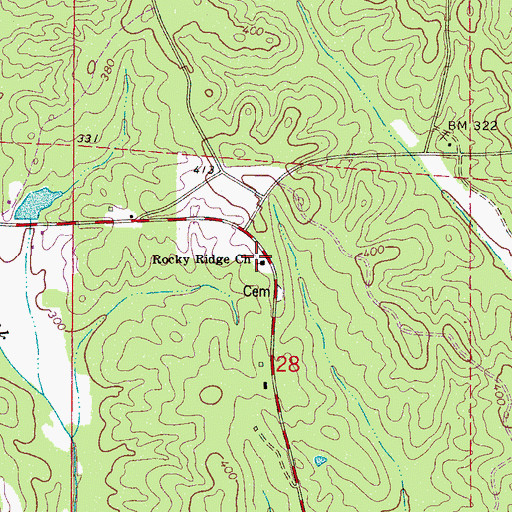 Topographic Map of Rocky Ridge Church, AL