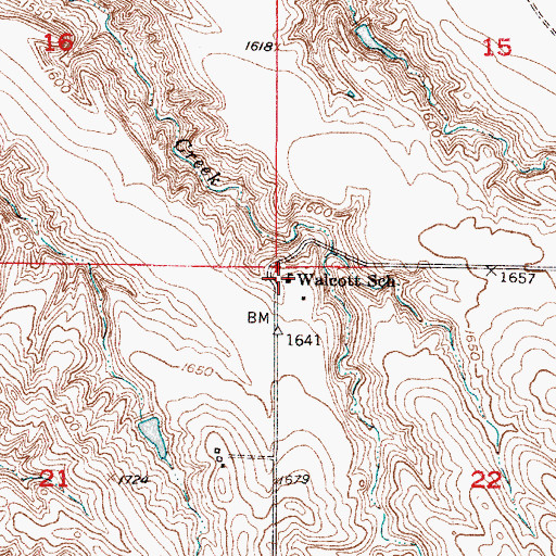 Topographic Map of Walcott School, SD