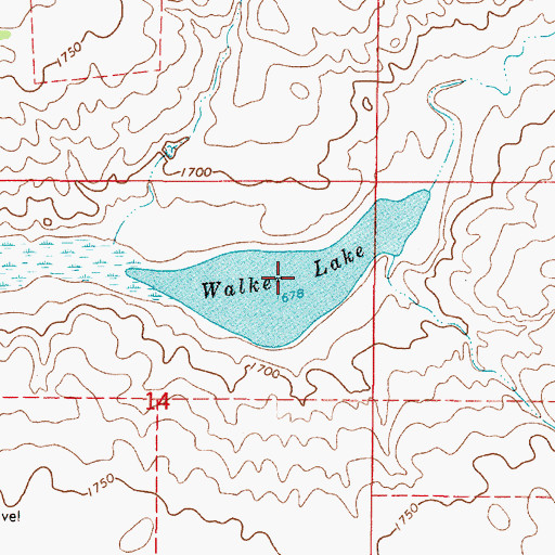 Topographic Map of Walker Lake, SD