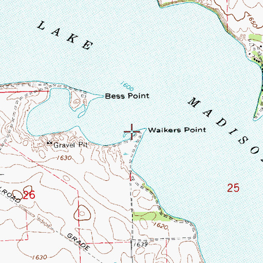 Topographic Map of Walkers Point, SD