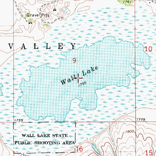 Topographic Map of Wall Lake, SD