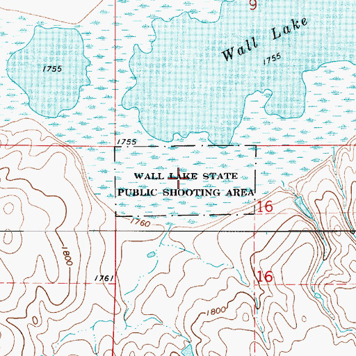 Topographic Map of Wall Lake State Public Shooting Area, SD