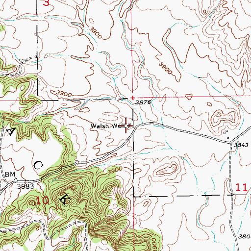 Topographic Map of Walsh Well, SD