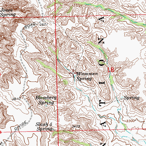 Topographic Map of Wammen Spring, SD