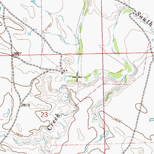 Topographic Map of Warren Creek, SD