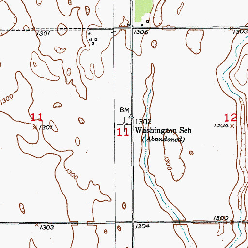 Topographic Map of Washington School, SD